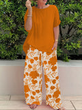 Fongt Summer New Large-Size Women's Two-Set Printed Short-Sleeved