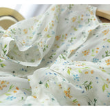 Fongt Goods Export Counter Original Single Tail Goods Elegant Age-Old Bubble Sleeve Print White Shirt Top