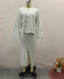 Fongt Autumn New Women's Pure Color Lazy Leisure Long-Term Set