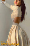 Sleeve Dress Pleated Party Dress Black Bodycon Dress Autumn Winter Cut Out Streetwear Chrismas Clothes Backless Mini