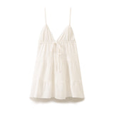 Spring Style Tiered Tie-Up Short Suspender Dress 7521321-Outfit