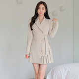 Fongt Sister Fan Professional Style Suit Collar Fashion Pressed Folding Professional Coat Women's Autumn New Fashion Suit Dress