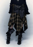 Faux Leather Plaid Midi