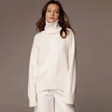 Oversize Women's Turtleneck Sweater Green Elegant Loose Cashmere Autumn Winter Ladies Pullover 2022 Fashion Sweaters