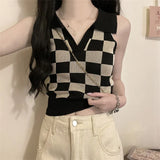 Lattice Collar Sling Vest Women Pure Babes Wear Design Sense Inside A Short Bottom