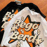 Cute Orange Star Letters Cartoon T Shirt Vintage Streetwear Summer Short Sleeve Tops Harajuku Punk Grunge Graphic Tees-Outfit