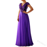 Fongt Spring And Summer New Dress Wishv Neck Chiffon Splicing Evening Dress Women's Dress
