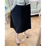 Fongt Organ Folding Long High-Waisted 100-Fold Skirt Over The Knee-Length Women's 2025 Thin Commuting
