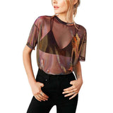 Fongt New Laser Mesh Short Sleeve T-Shirt For