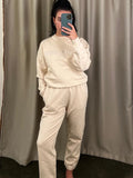 Embroidered 2 Piece Sets for Women Autumn Winter 2023 Sport Loose Sweatshirt Sweatpant Sets Suit Fashion Outfits Female-Outfit