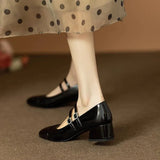 Fongt Heel High-Heeled Women's Skirt Temperament Silver Single Shoes 2024 New Spring And Autumn French Mary Jane Small Leather