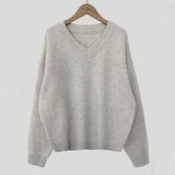 V-Neck Pullover Dark Academia Sweater-Outfit
