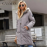 2022 Women's winter jacket Mid-length warm Fashion Coat women zipper Hooded Contrasting brand down jacket female