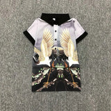 Summer New Floral Short Sleeve Vintage Blouse Turn Down Collar Shirt Blusas Feminino Ladies Blouses Womens