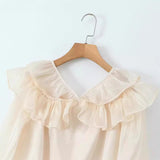 New Ladies' Lapel White Shirt With Long Sleeves And Foreign Style Blouse-Outfit