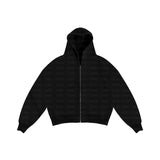 Fongt Casual Simple Couple Fashion Hoodie Zipper Jacket Loose Jersey Trousers
