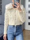 New 2022 Elegant Short Cardigans Fashionable Thicken Retro Knitted Women's Autumn Winter Sweaters Lady Tops