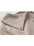 Women Vintage Print Short Jacket Trendy Irregular Turn-down Collar Loose Casual Zippers Coats Harajuku Long Sleeve