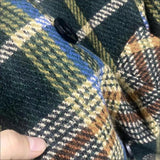 Plaid Tweed Long Woolen Coats Women Winter New Loose Wool Blend Thicken Jackets Korean Warm Cotton Padded Lined