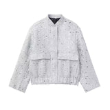 Fongt New Women's Street Personality Gold Beads Jacket Pocket Coat
