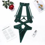 Sexy Hollow Out Bandage Bodysuits Clubwear Slim Solid Criss-Cross Corset-Like Sleeveless Halter Backless Rompers