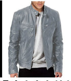 Fongt Business Gentleman Warm Zipper Open Shirt Pocket Decoration PU Leather Jacket Collar Collar Zipper Leather