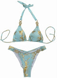 Fongt New Snake Perms Gold Bikini Crystal Diamond Metal Accessories Split Girls Holiday