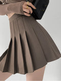 Summer Women High Waist Pleated Skirt A-line Plaid Sexy Mini Skirts Preppy Uniform Tennis Skirts for Girls Black White-Outfit