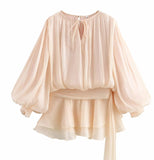 Fongt Women's Clothing Explosion Pure Lust Wind To The Waist Irregular Pendulum Dress + Shorts