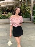 Fongt Xixi 13 Line 2025 Spring New Pearl Pure Color Loose Shirt Long-Sleeved Top Women 89325