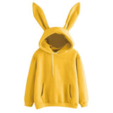 Cute Bunny Printed Girl Hoodie Casual Long Sleeve Sweatshirt Pullover Ears Plus Size Top Sweatershirt Hot
