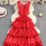Fongt Luxury High-End Sleeveless Dress Women's Summer Harvest Waist Thin Luxury Temperament Chic Cake Skirt