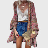 Early Autumn Street Hipster Thin Loose Bohemian Long-sleeved Printed Mid-length