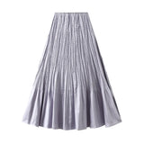 Fongt A-Word Half-Dress Woman 2025 Spring New High-End Temperament Pendant Fishtail 100-Folded Long Dress K532
