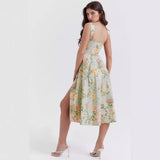 Fongt Women's Clothing 2026 Spring And Summer Temperament Thin Slings Sexy Open Broken Flower Dress