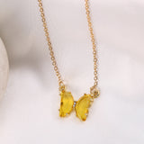 Crystal glass butterfly necklace-Outfit