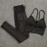 Sexy Gym Tracksuit Women Leopard Printed Skinny Fitness Two Piece Set Outfits Running Training Workout
