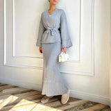 Fongt 2025 New Southeast Asian Women's Knitted Sweater With A Dress Dress Suit