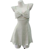 Fongt Mesh Spliced Pajamas 2025 New Spring And Summer Silk High-End Feel Bows Hollowed-Out Slinged Sling Skirt