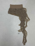 Fongt Holiday Wind Niche Design Irregular Lotus Leaf Side Mesh Splicing Solid Color Low-Rise Half-Body Skirt