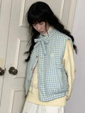 Blue Plaid Vest-Outfit