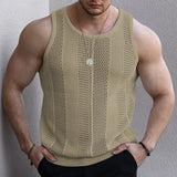 Fongt Men's New Summer Sleeveless Knit Dresses Men's Sleeveless Knitted