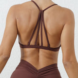 Fongt Shoulder Strap Yoga Top Female Tight Quick-Drying Exercise Yoga Bra Outdoor Running Beautiful Back-Outfit