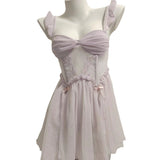 Fongt Sexy Pajamas Women Spring And Autumn Pure Lusty High-End Summer Small Breast Lace Sling Aja Syringe Set