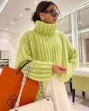 Fongt Winter New Sweater Knitted Jersey Women's Fluffy Long-Sleeved Sweater