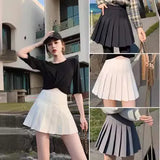 Fongt Pants Zip Button) Pleated Skirt JK Uniform Skirt Versatile Skirt Spring And Summer Short Skirt