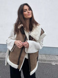 Fongt New Women's Fur All-In-One Velvet Splicing Cotton Vest Vest Vest Coat Women's Top A19588