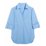 2021 Women Basic Solid Cotton Blouse Long Sleeve Chic Female Office Lady Shirt Blusas Femininas