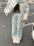 Puffer Thick Fleece Warm Pants-Outfit