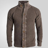 Fongt Men's Autumn And Winter Long-Sleeved Knit Shirt R-Neck Cardigan Sweater Jacket